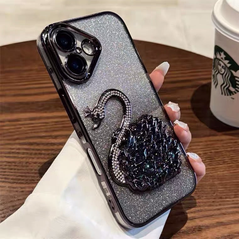 iPhone Case Quicksand Swan Design B(With A Glitter Sheet)